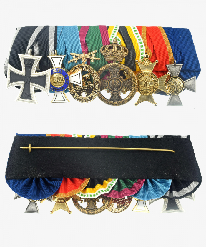 Order clasp Iron Cross 1914, house order Albrecht the Bear, crown order, Sachsen Meiningen for merit in the war, Landwehr service award, Lippe Detmold
